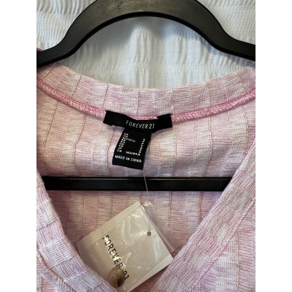 Forever 21 purple‎ Ribbed Button Front Crop Top Sz Small knit button school city - Picture 3 of 7